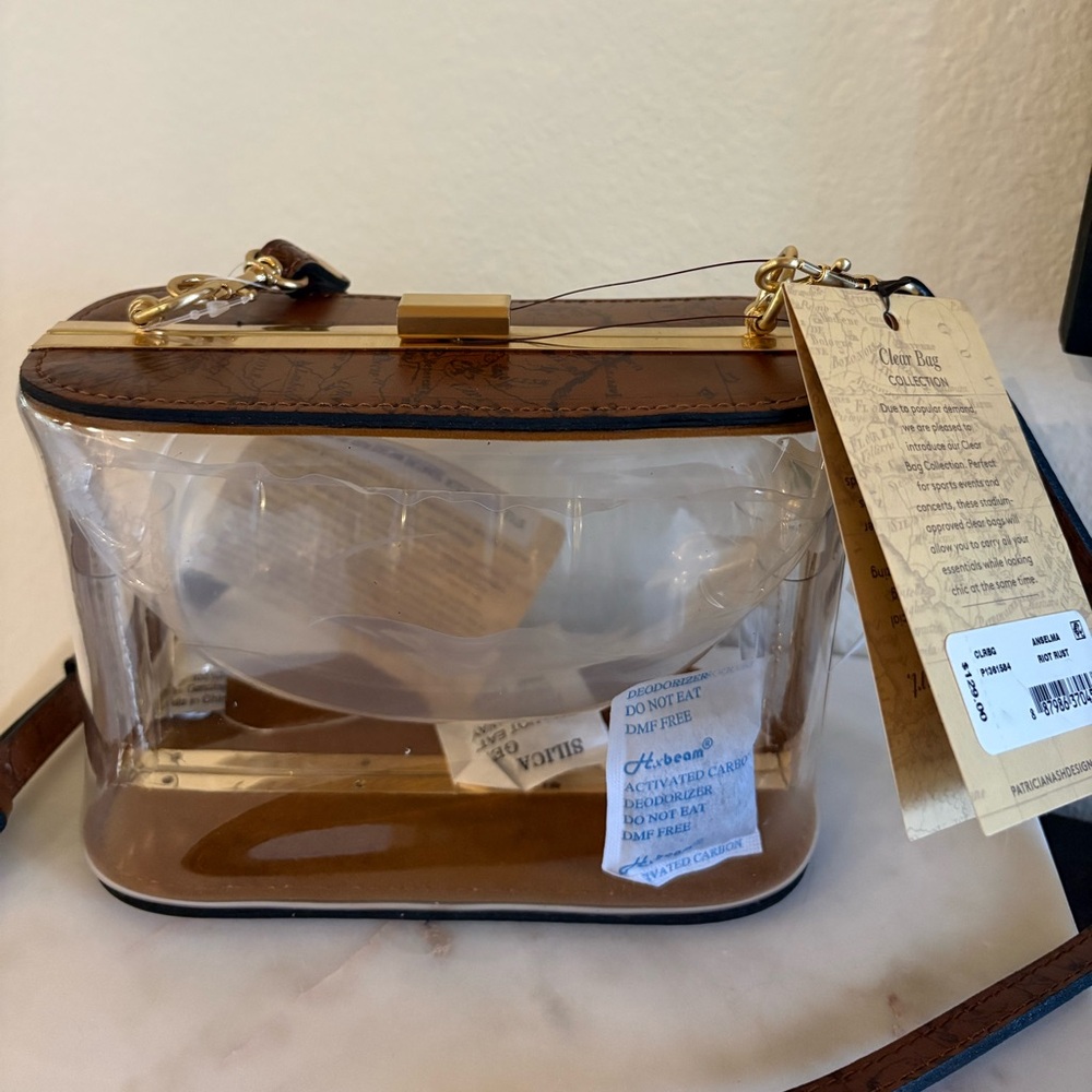 Patricia Nash Clear and Brown Crossbody Bag - Picture 2 of 8